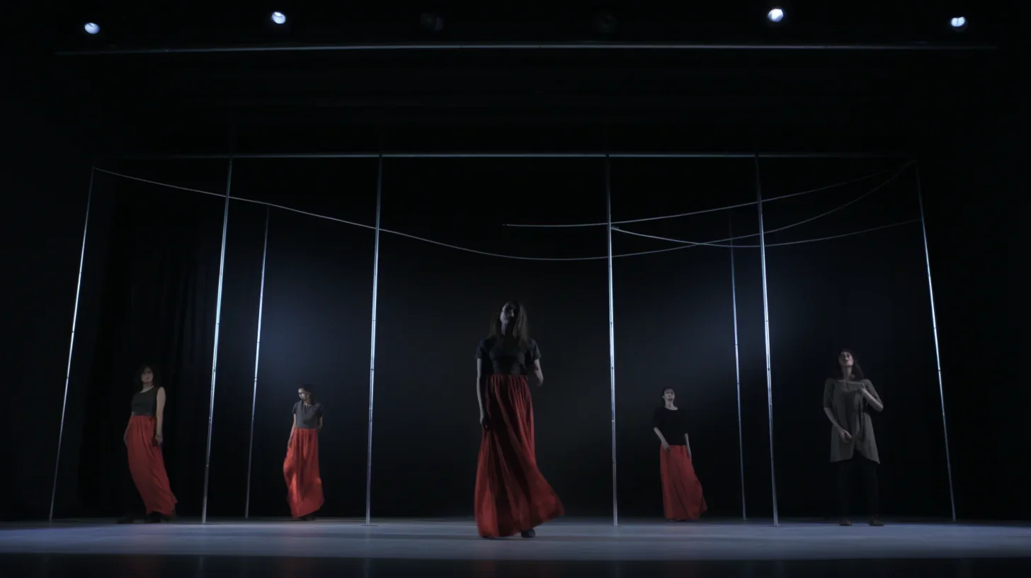 Acteurs interprétant une scène mémorable d'une pièce de Samuel Beckett