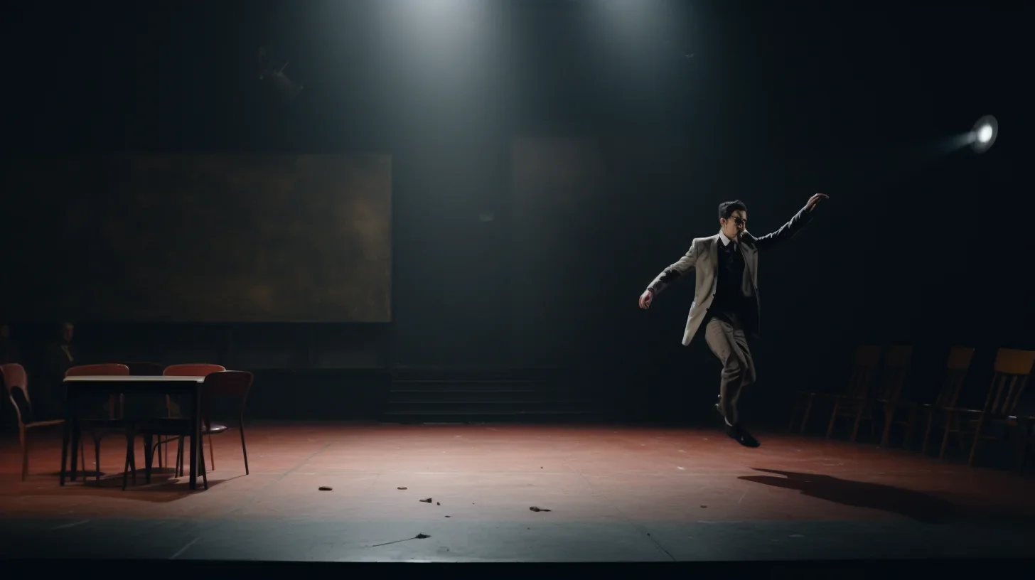 Scène du spectacle 'Femme en Technique' avec la protagoniste offrant une performance exceptionnelle