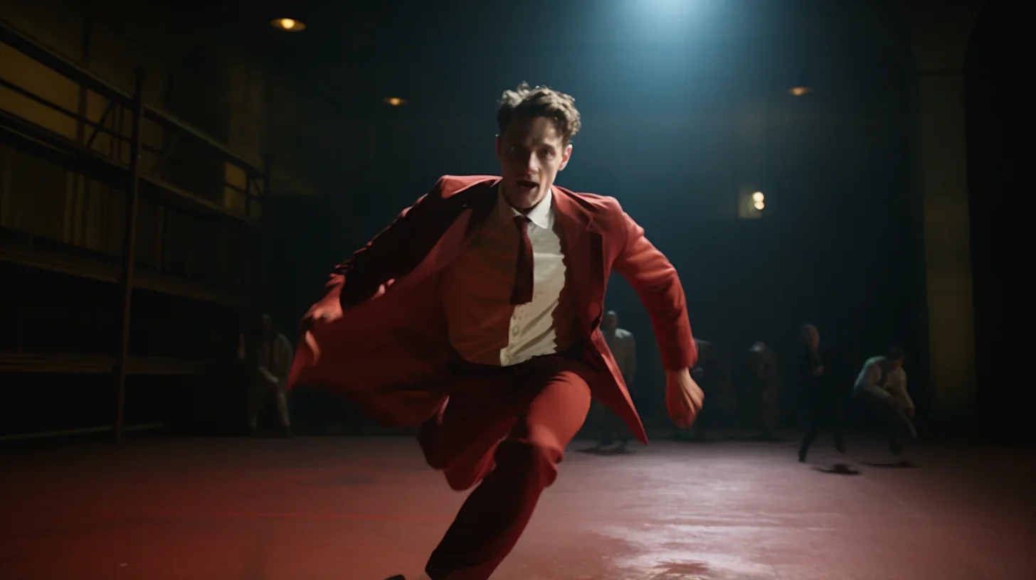 Mouvement de la protagoniste en spectacle d'action