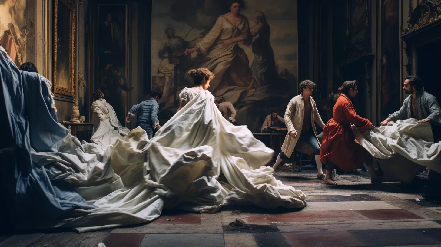 En coulisses en cours du spectacle : les acteurs se préparent