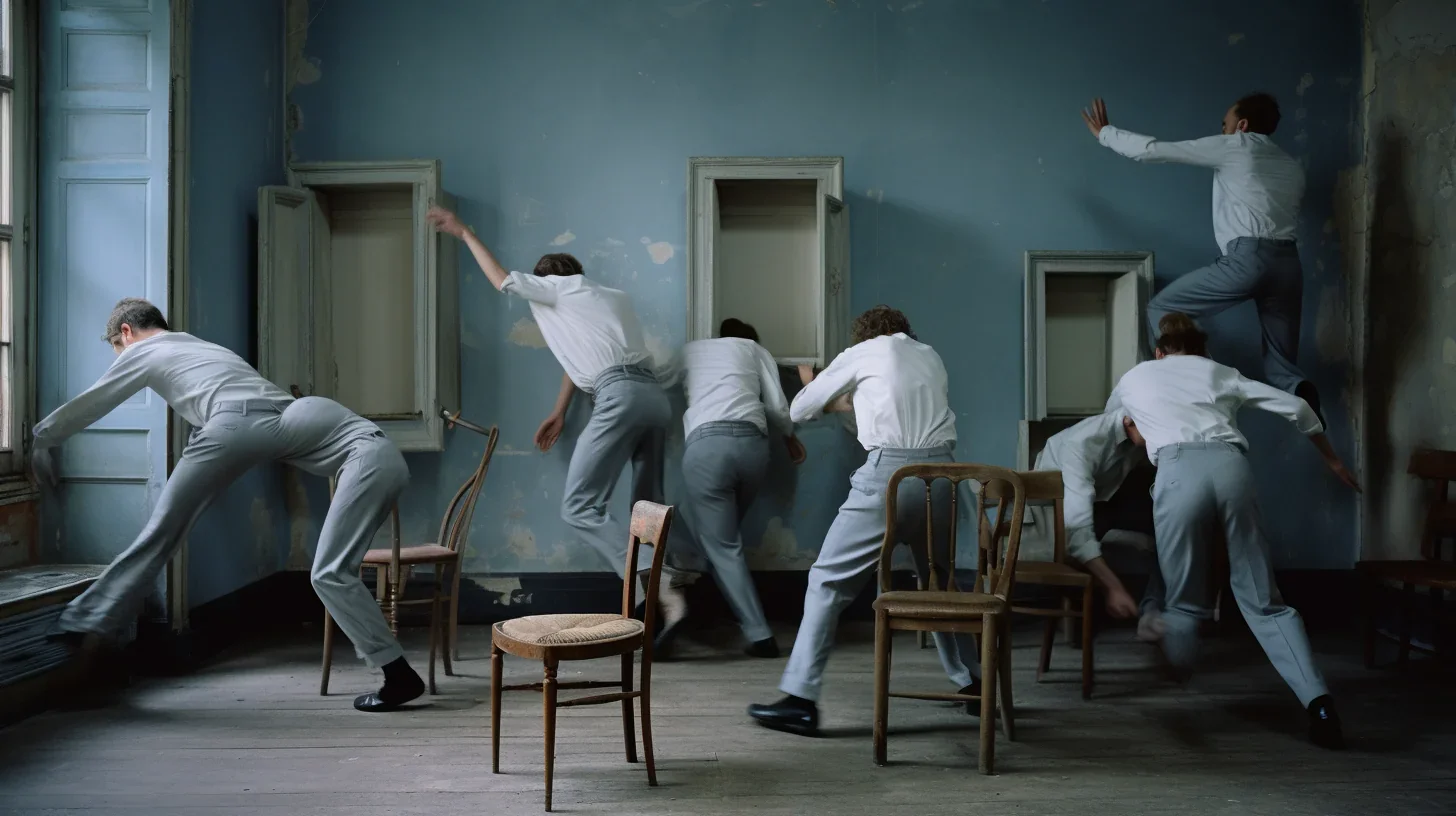 Groupe d'adultes participant à une séance d'improvisation théâtrale en classe
