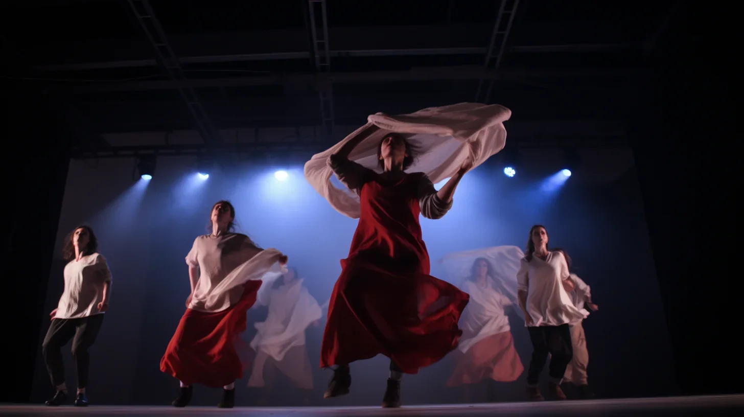 Acteurs interprétant une scène du spectacle hurlante sur scène de théâtre