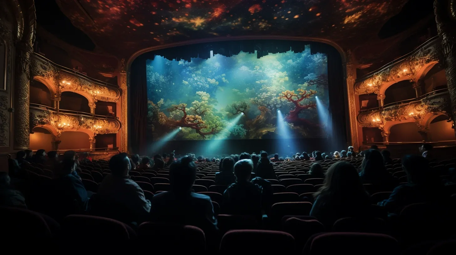 Image d'une scène en cours de représentation en action