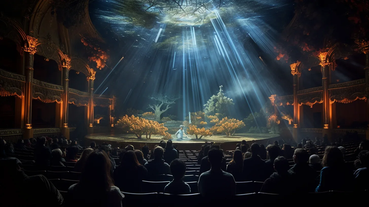 Scène lumineuse surréaliste captivante