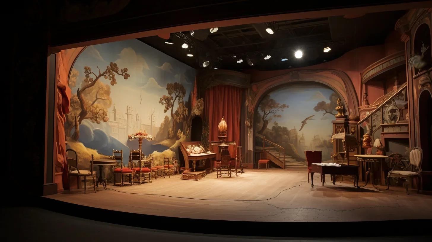 Image d'une scène de théâtre magnifiquement décorée dans un style classique