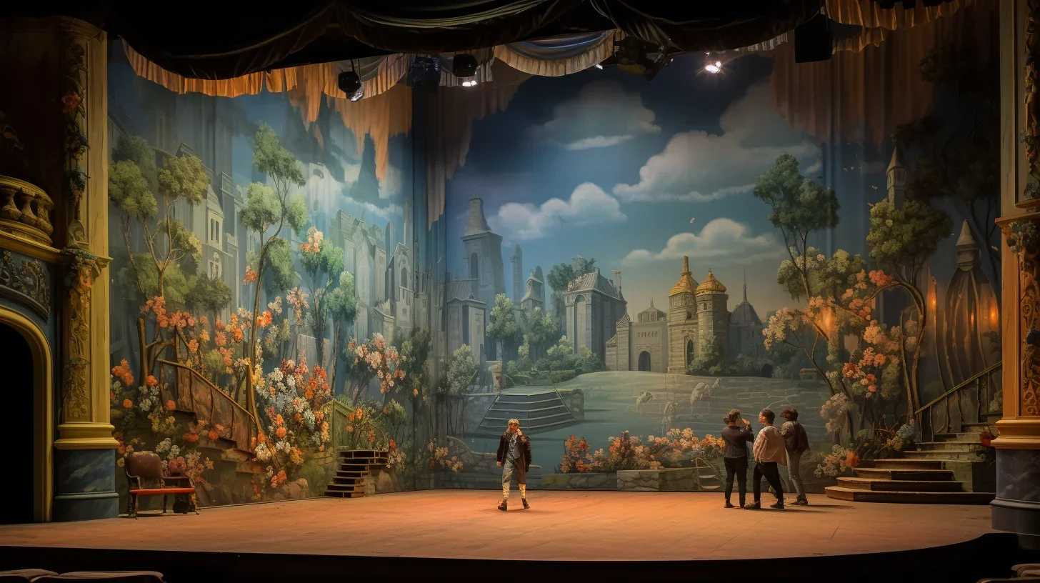 Techniciens inspectant minutieusement la scène avant le début de la représentation