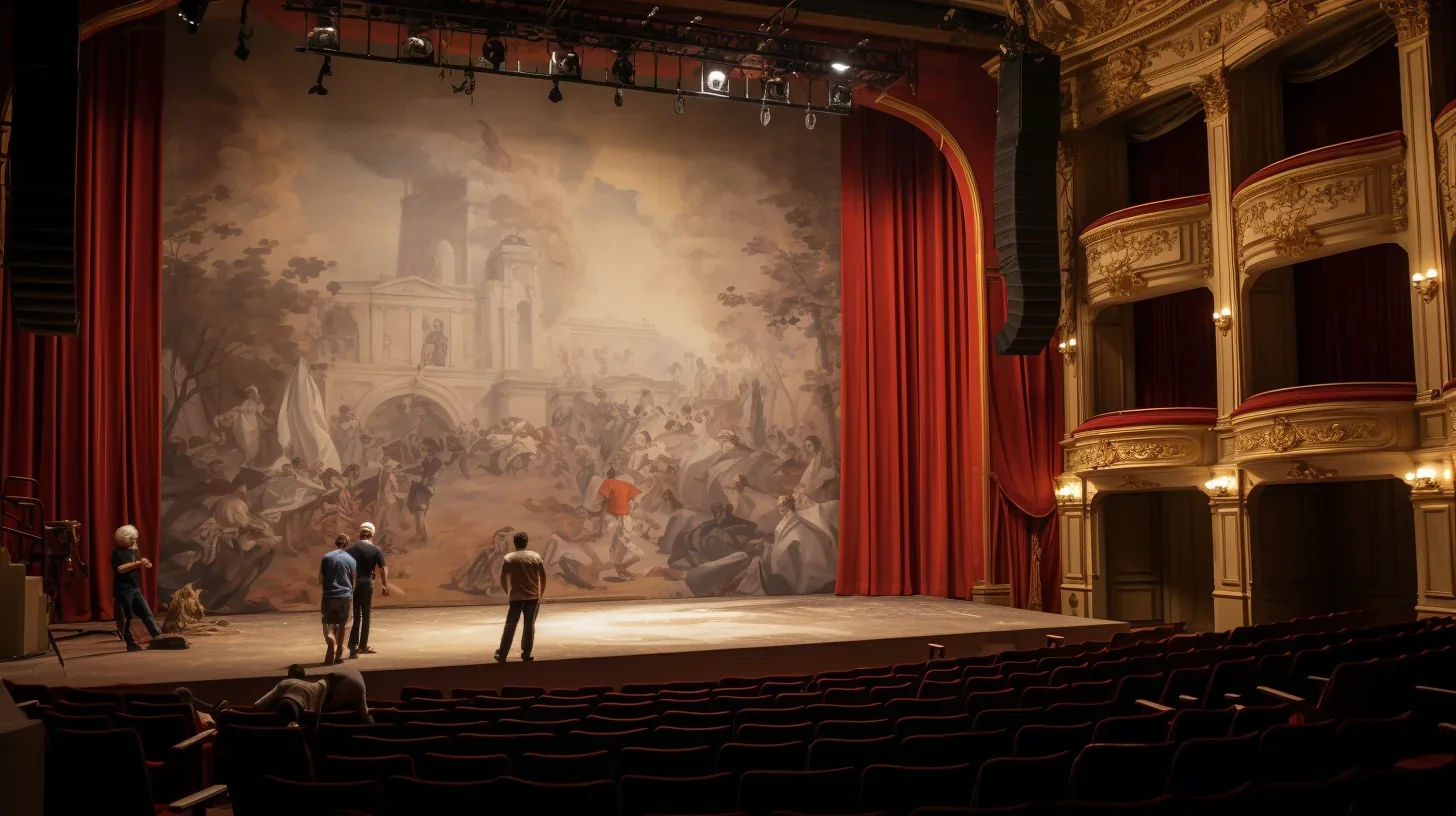 Metteur en scène donnant ses dernières instructions avant le lever de rideau