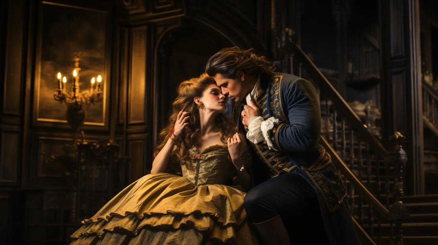 Scène théâtrale intense avec deux acteurs