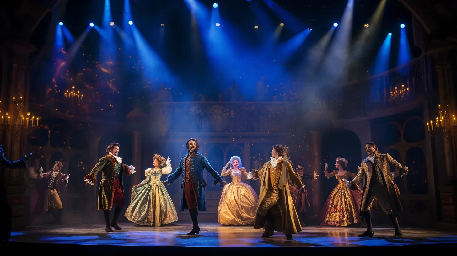 Scène éclairée pour la première d'un opéra