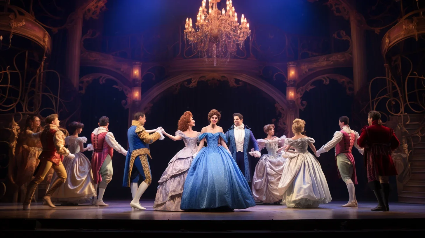 Scène éclairée pour la première d'un opéra