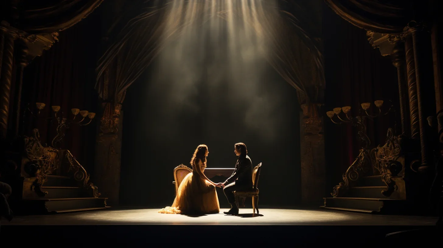 Image d'acteurs jouant leurs rôles théâtraux sur scène