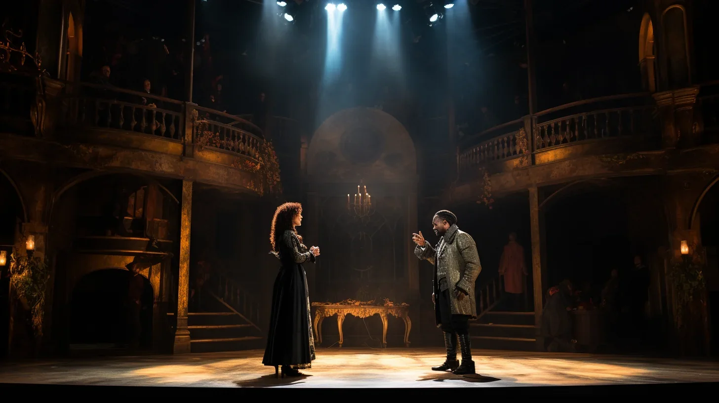 Acteurs sur scène incarnant leurs rôles théâtraux