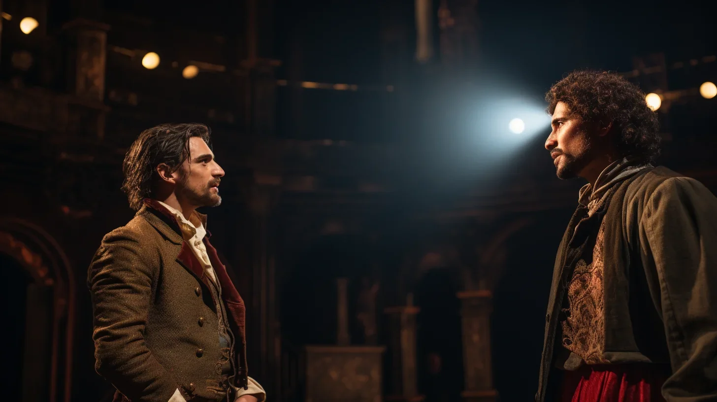 Deux acteurs jouant leurs rôles sur scène