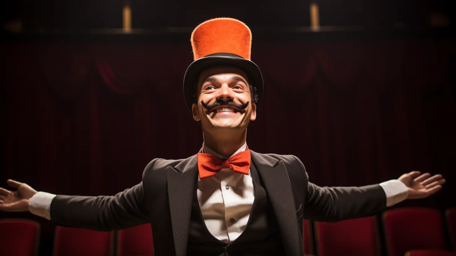 Deux acteurs comiques égayant la scène théâtrale