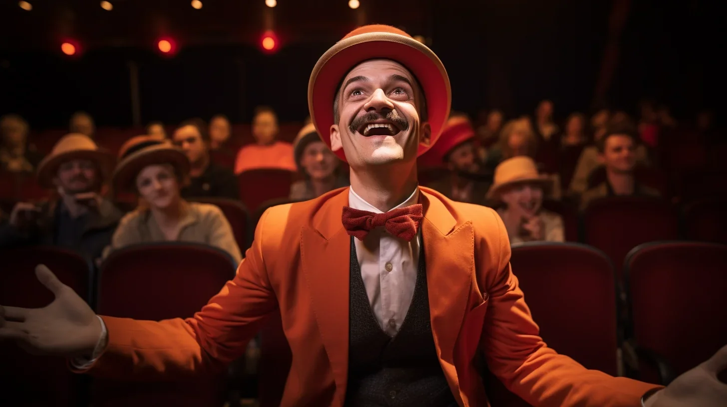 Artistes comiques divertissant le public sur scène