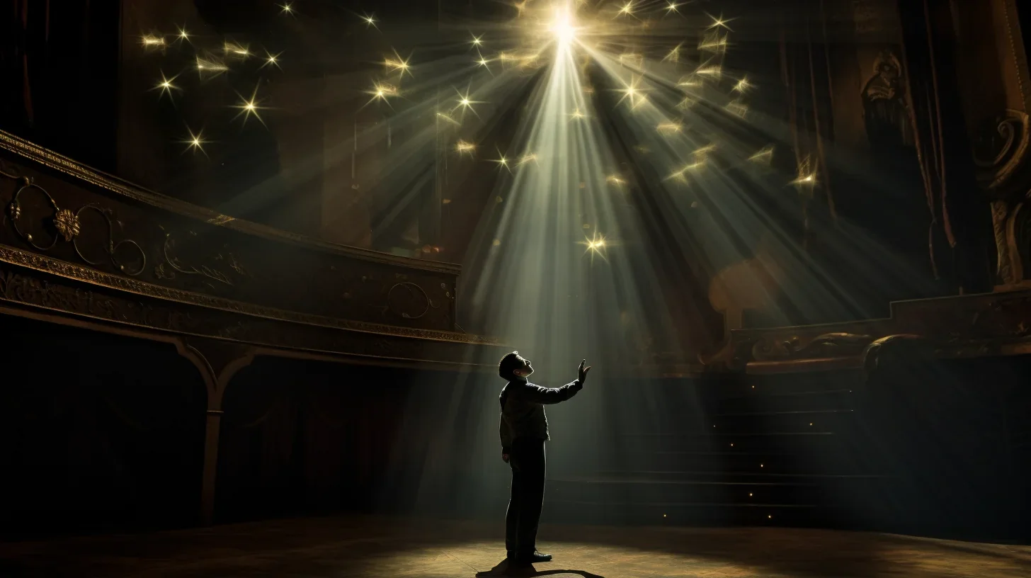 Répétition en cours de préparation du spectacle sur scène de théâtre