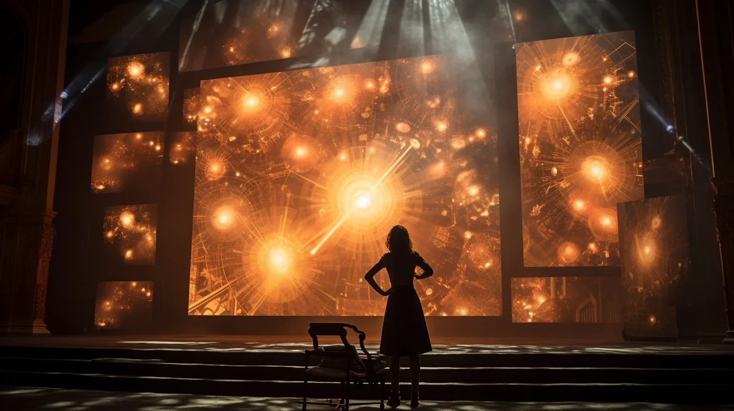 Répétition en cours de préparation du spectacle sur scène de théâtre