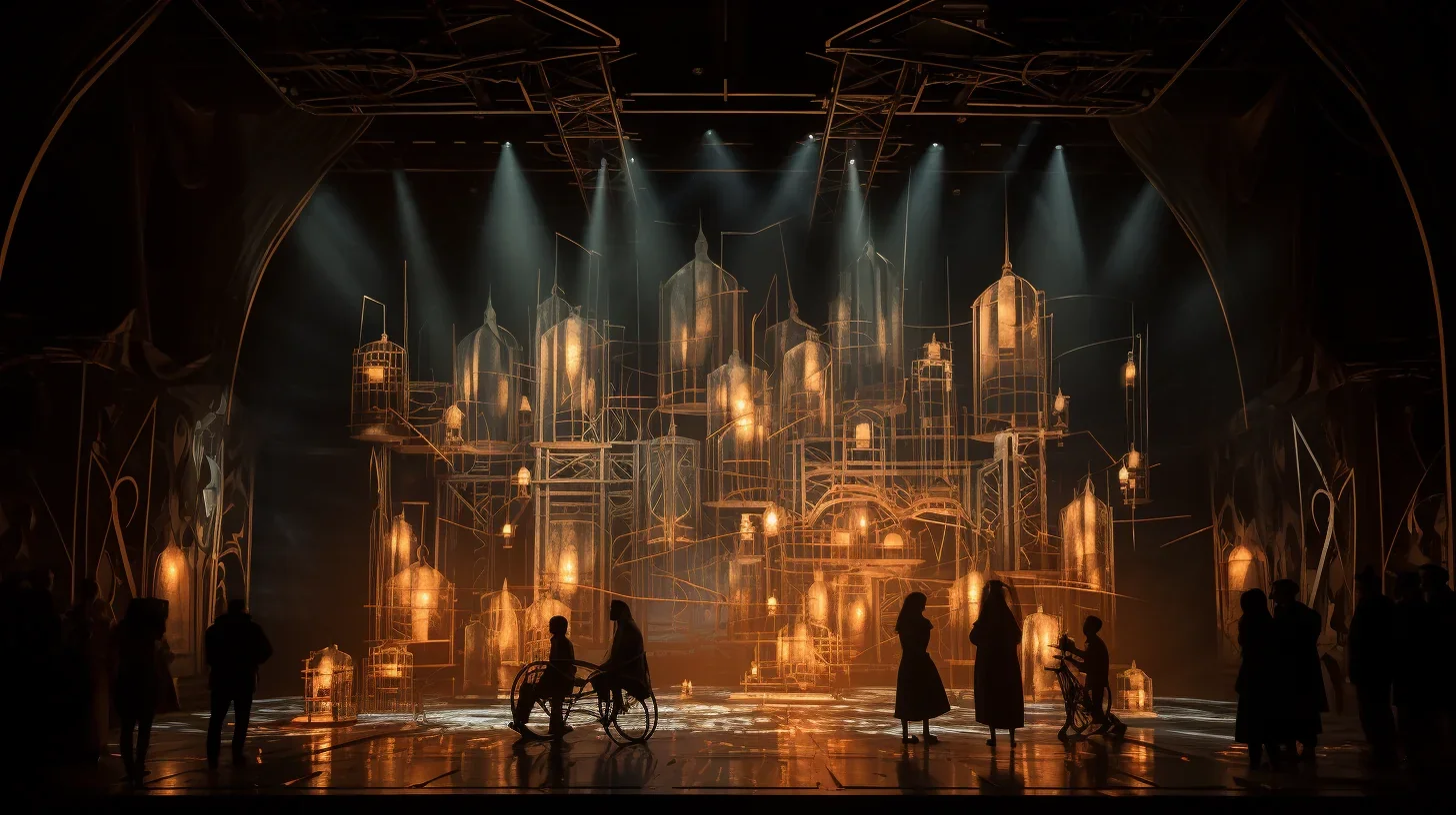 Répétition en cours de préparation du spectacle sur scène de théâtre