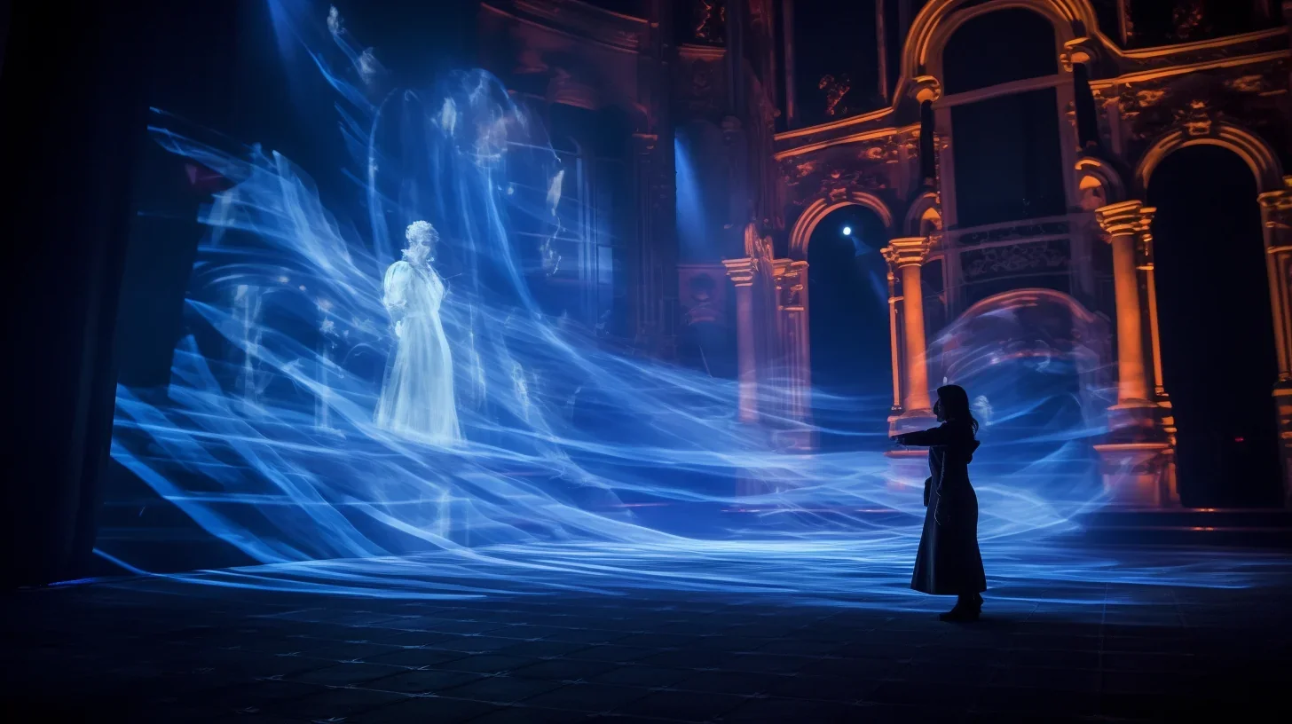 Répétition en cours de préparation du spectacle sur scène de théâtre