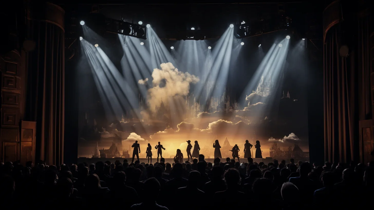 Répétition en cours de préparation du spectacle sur scène de théâtre