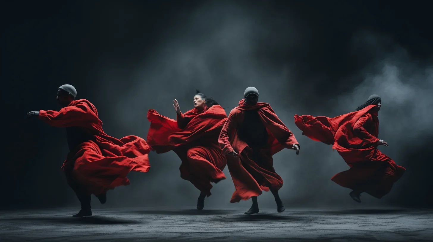 Troupe en plein répétition de la pièce de théâtre