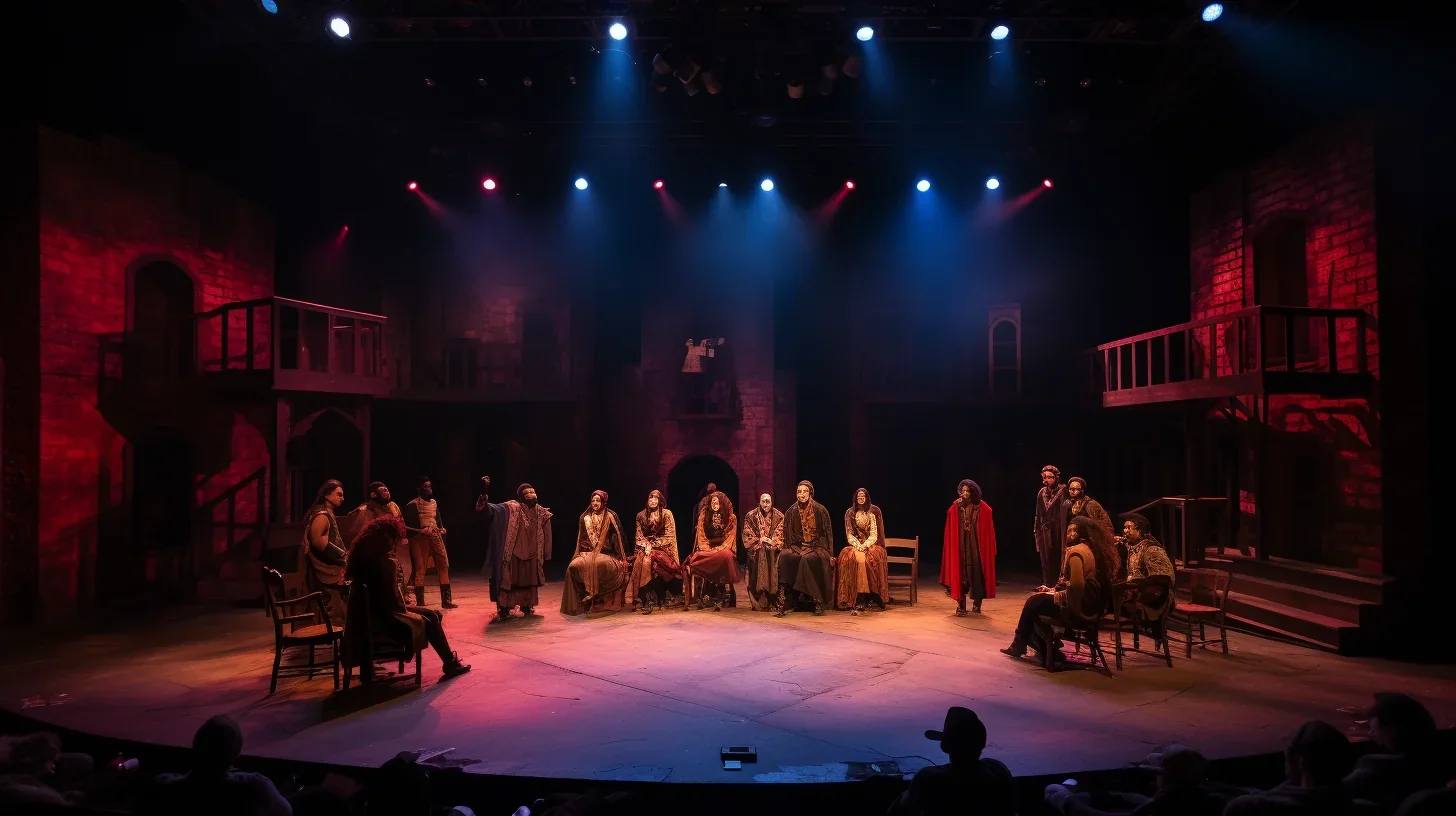 Scène d'exercices théâtraux devant un public lors d'un atelier