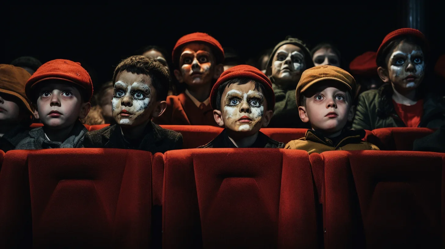 Enfants jouant joyeusement lors d'un atelier théâtral, exprimant leur créativité