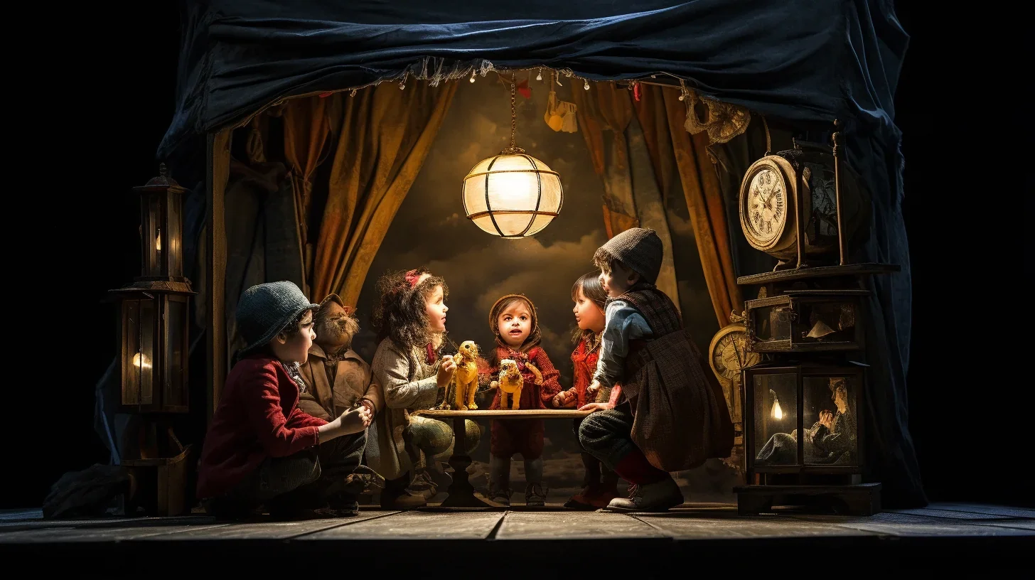 Enfants s'amusant et apprenant lors d'un atelier théâtral pour jeunes