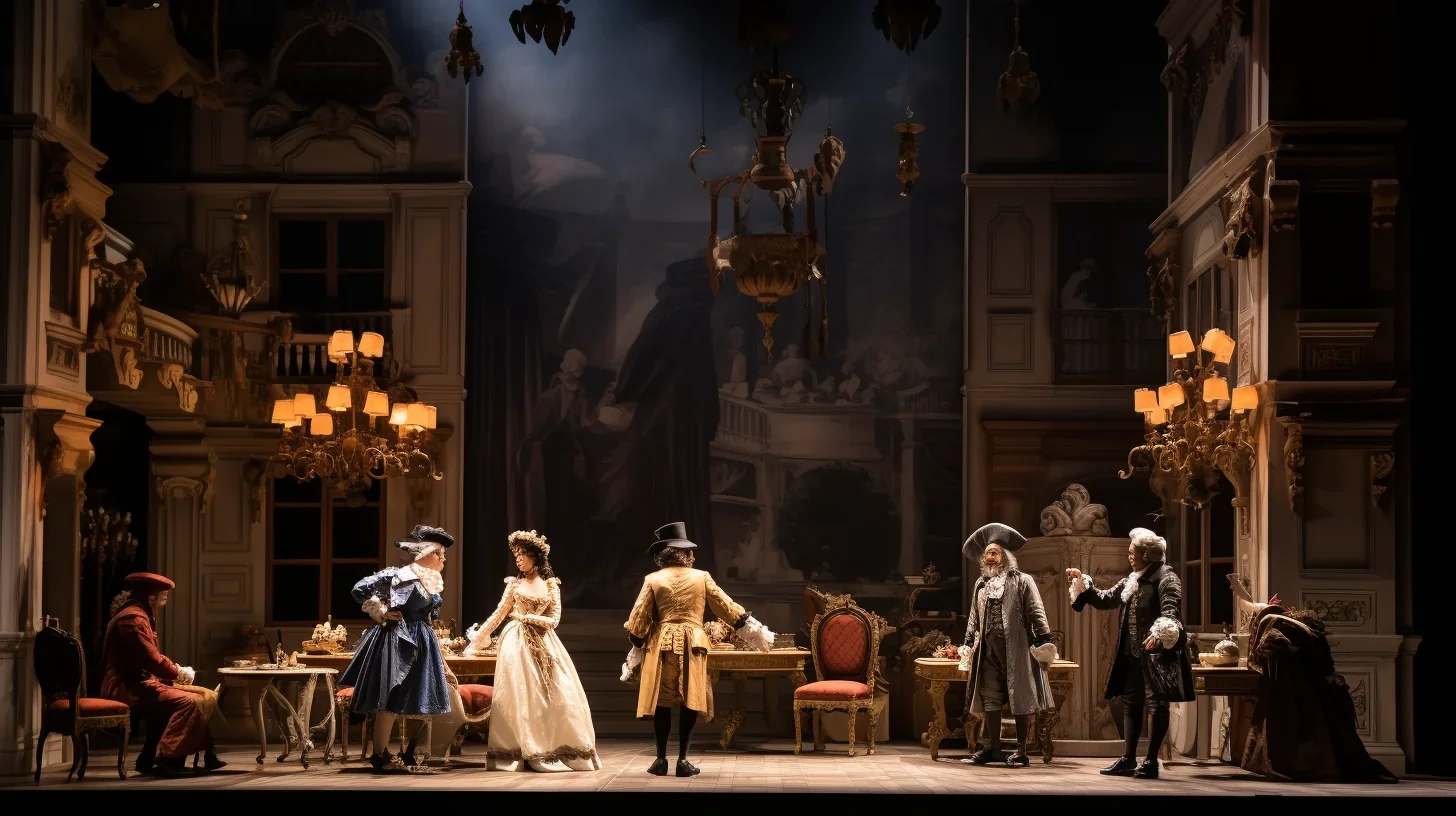 Scène animée du spectacle final d'un atelier de théâtre avec des acteurs en pleine représentation