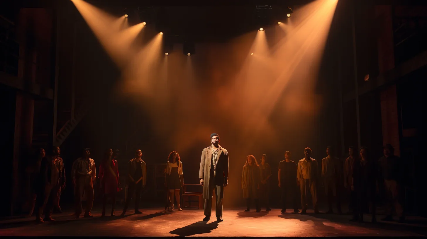 Illustration dynamique montrant la création d'un spectacle en direct sur scène
