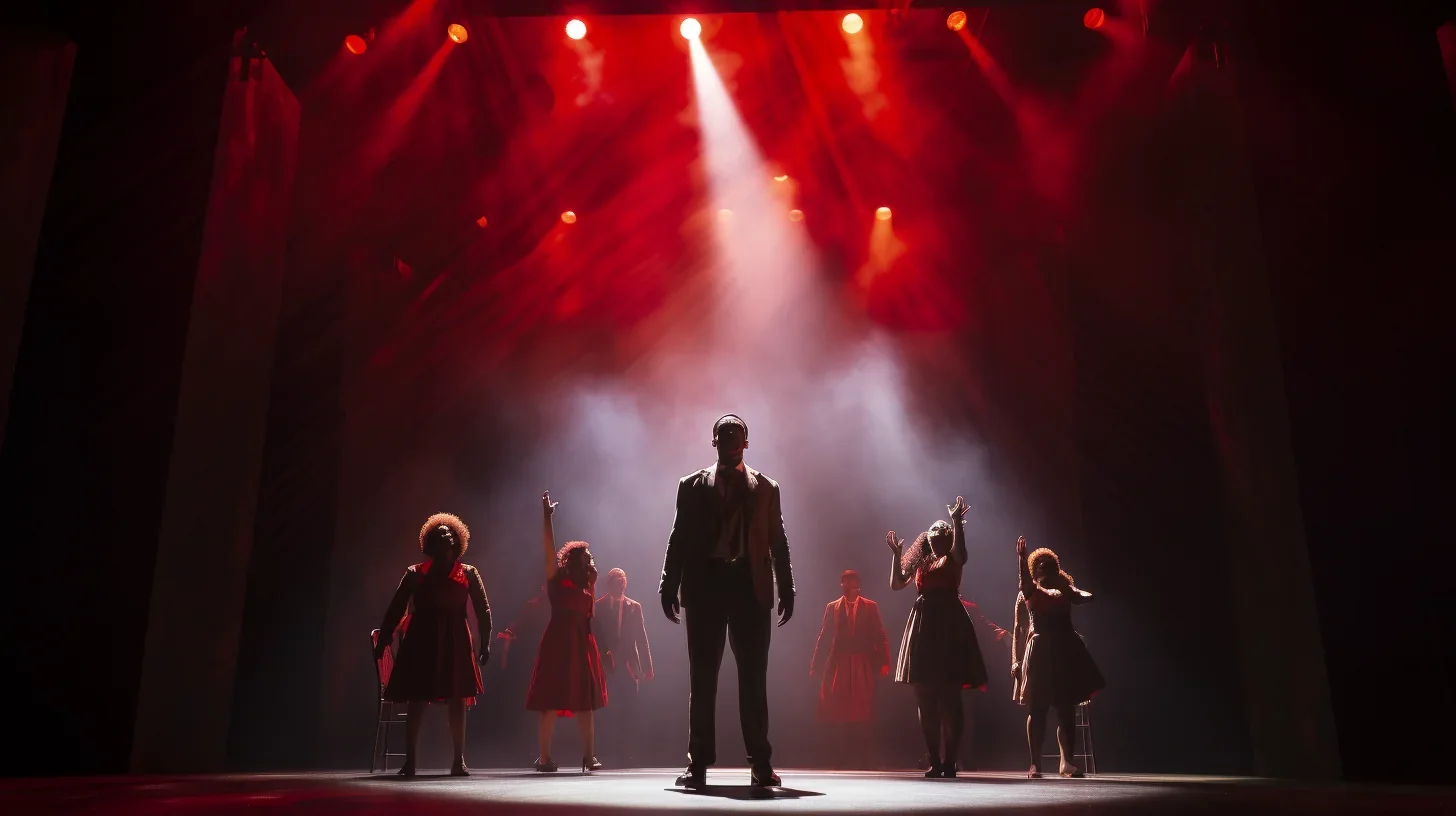 Image saisissante révélant la création en direct d'un spectacle sur scène