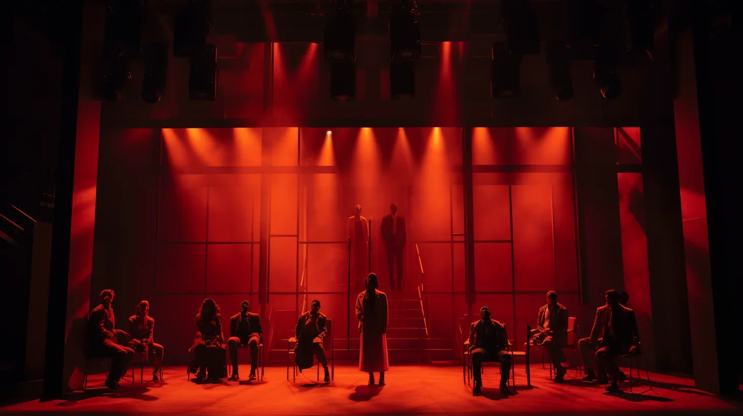 Instantané vibrant décrivant la création d'un spectacle en direct sur scène