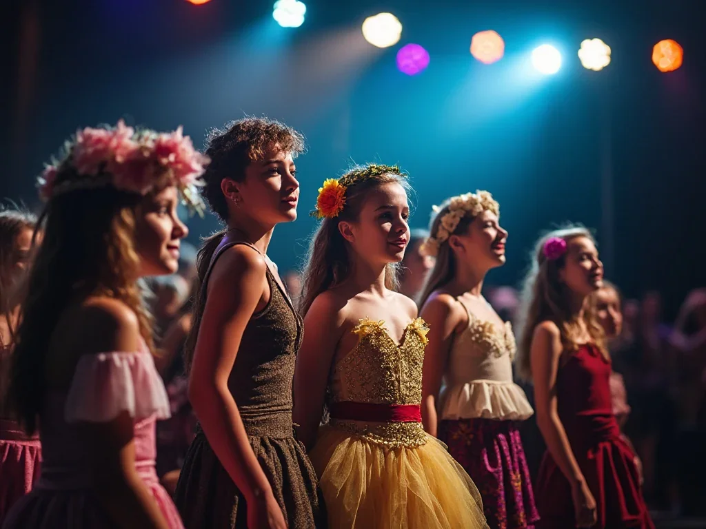 Participants en scène pendant un atelier de théâtre