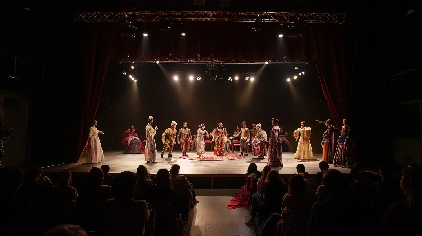 Acteurs jouant sur scène lors d'une représentation théâtrale