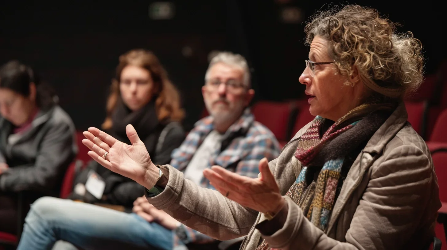 Cours de théâtre en plein jeu