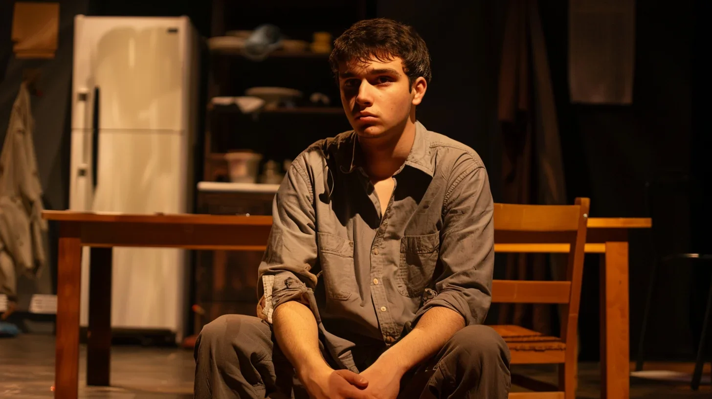 Acteur seul sur scène captivant le public lors d'un monospectacle