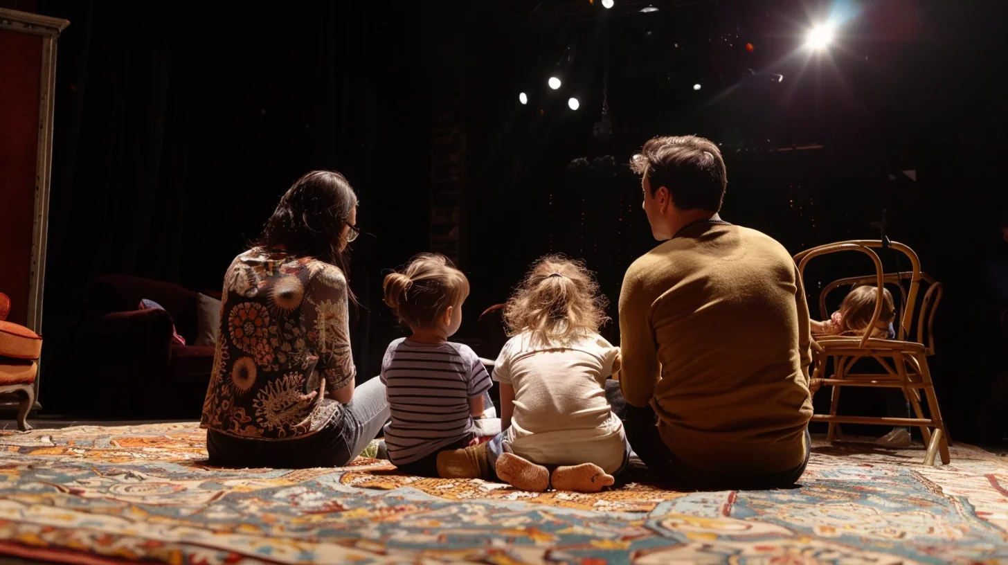 Famille se préparant ensemble pour leur performance