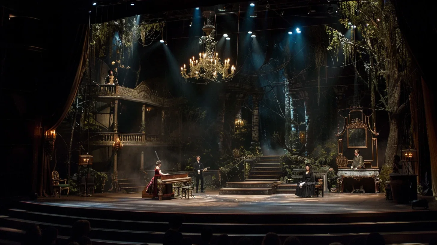 Scène saisissante d'un spectacle théâtral intense