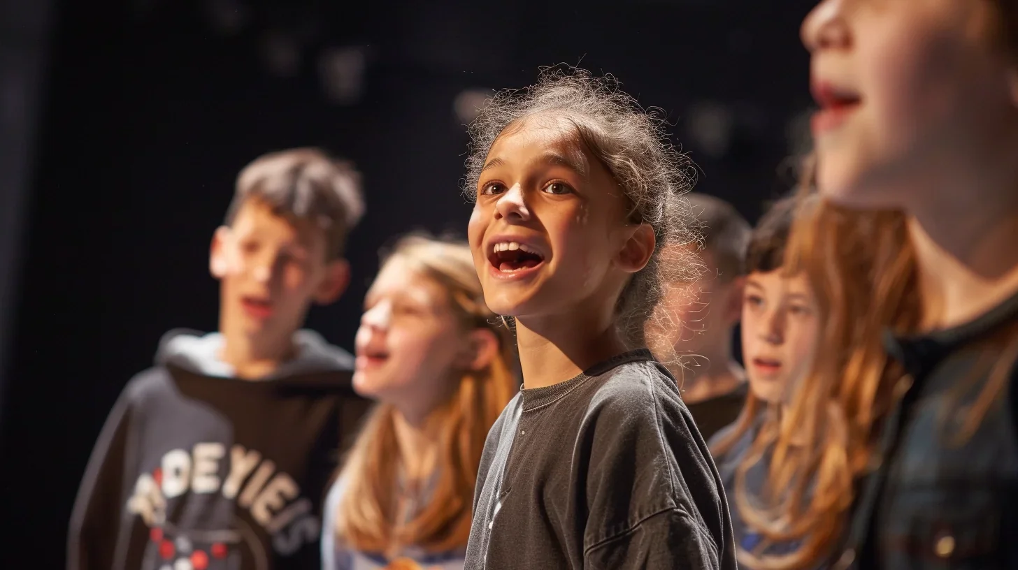 Élèves participant à un cours de théâtre interactif