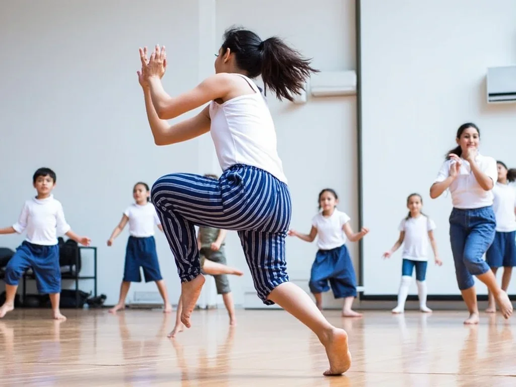 Participants en pleine improvisation lors d'un atelier de théâtre, échangeant des idées et explorant leur créativité.