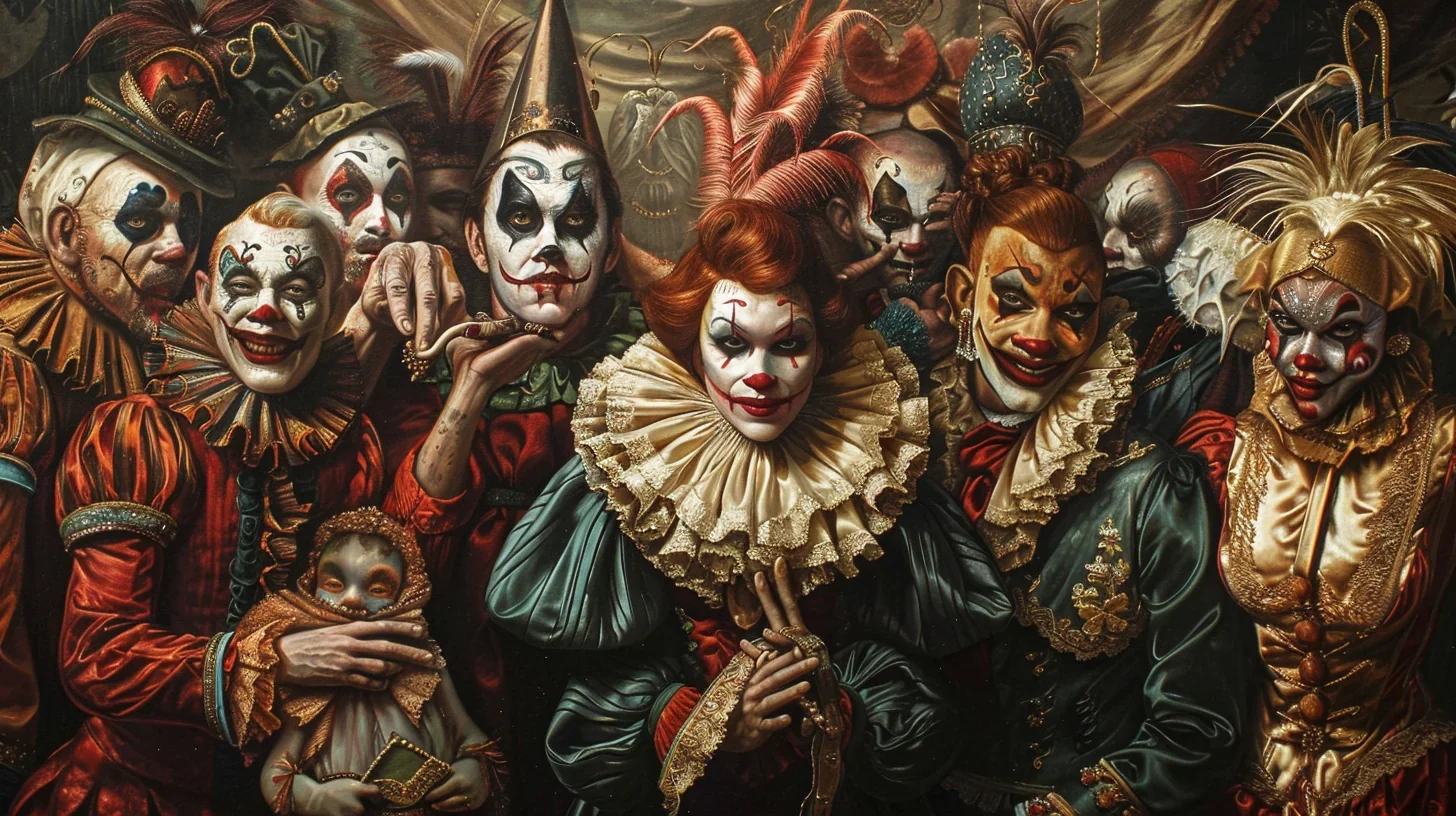 Figures de la Commedia Dell'arte - Des illustrations vivantes des célèbres personnages