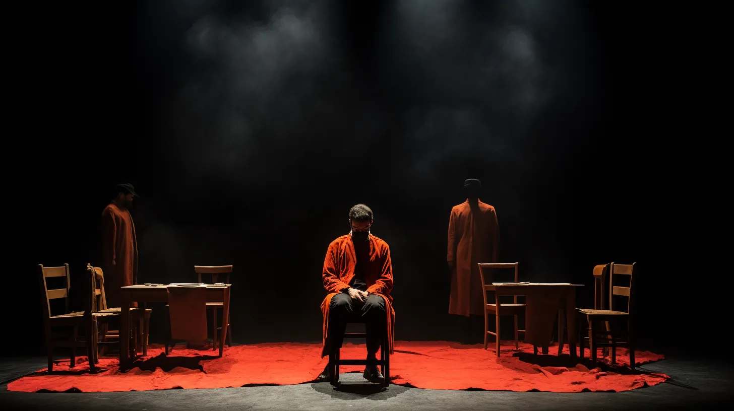 Instantané paisible de la scène du spectacle en silence, pièce de théâtre capturée dans la quiétude.