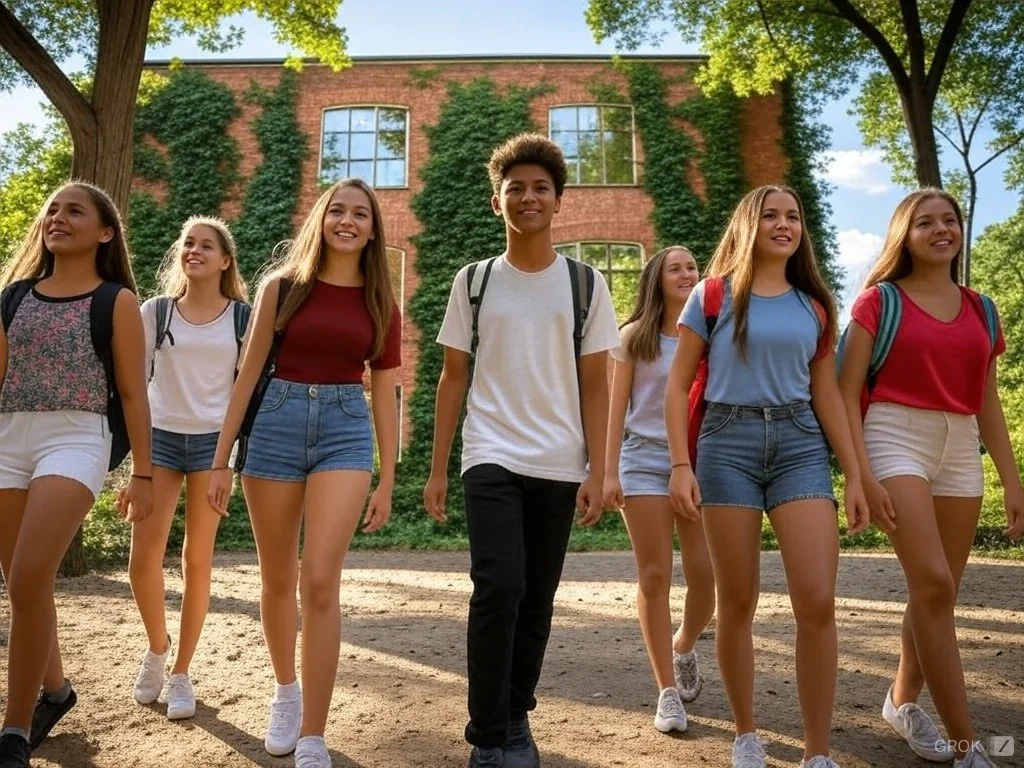 Photo des jeunes comédiens sur scène dans la pièce "Amis pour la vie"