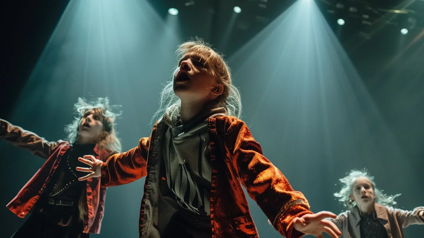 Participants captivés dans un atelier de théâtre animé