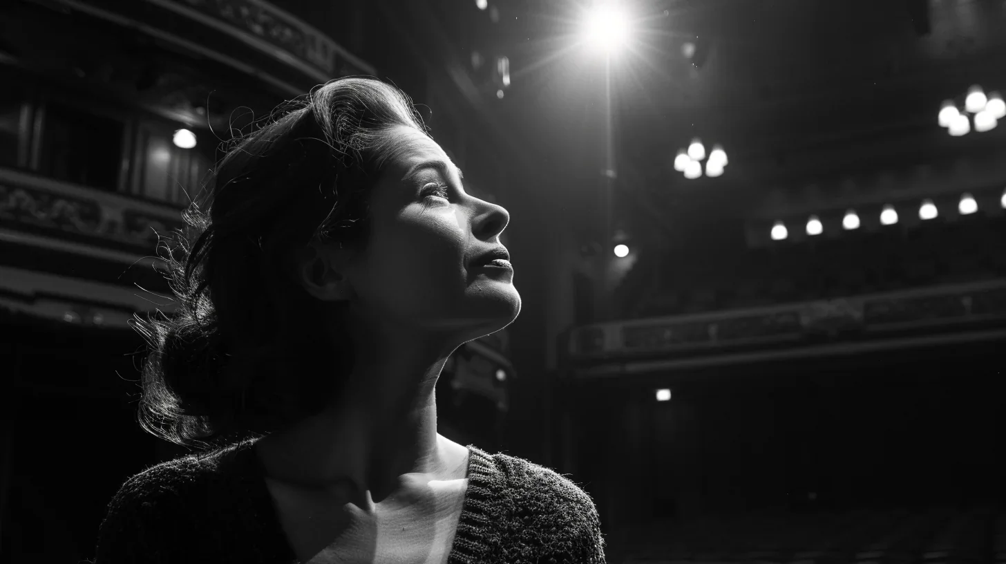 Actrice captivante livrant un monologue puissant sur scène