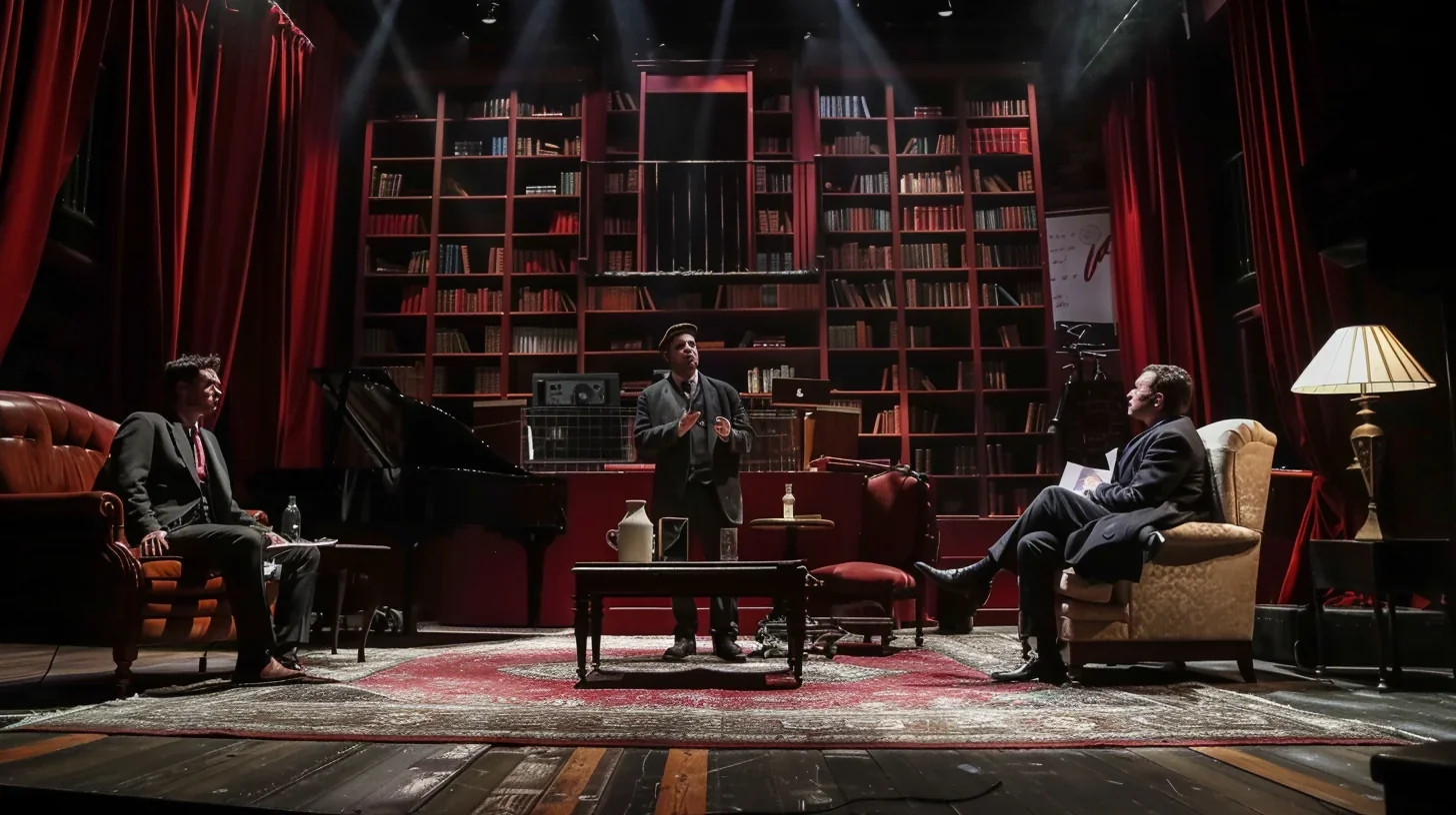 Trois acteurs interprétant un spectacle sur scène