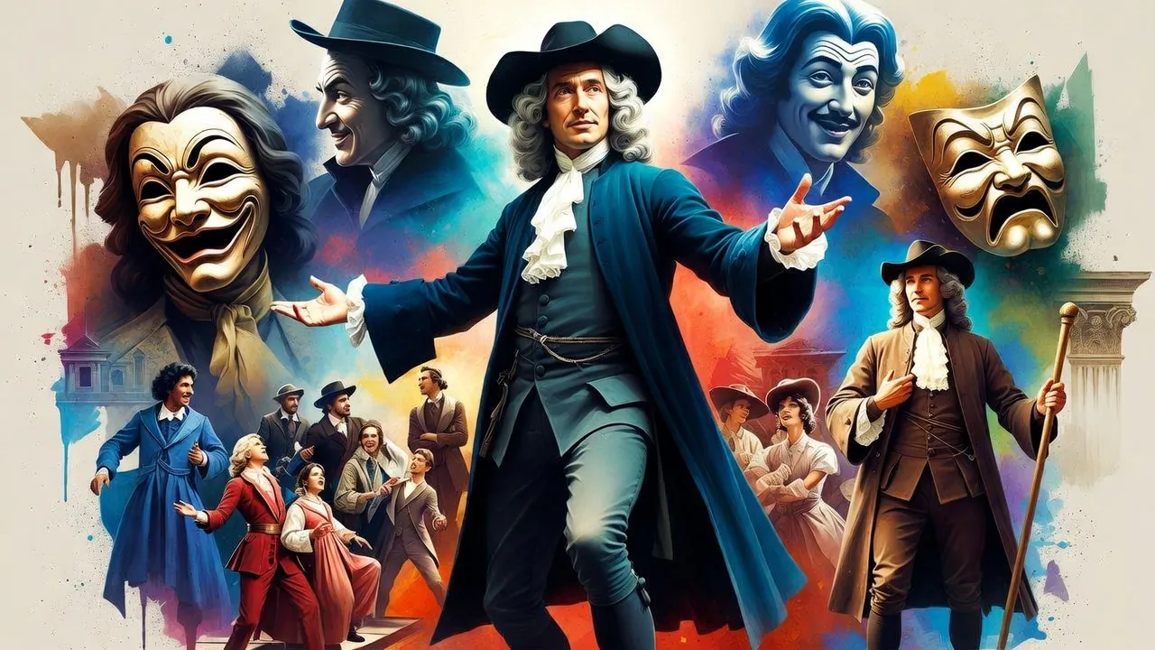 Illustration artistique représentant Molière