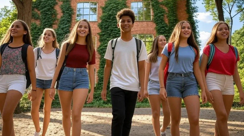 Photo des jeunes comédiens sur scène dans la pièce "Amis pour la vie"