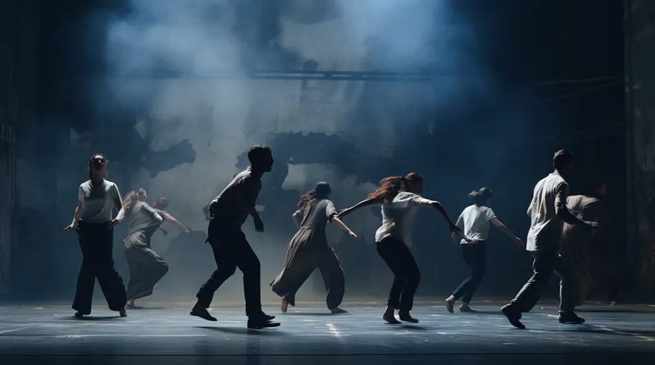 Image de la scène finale captivante d'un spectacle contemporain