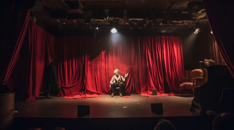 Des improvisateurs s'engagent dans une improvisation narrative, tissant ensemble une histoire spontanée qui se déroule de manière 